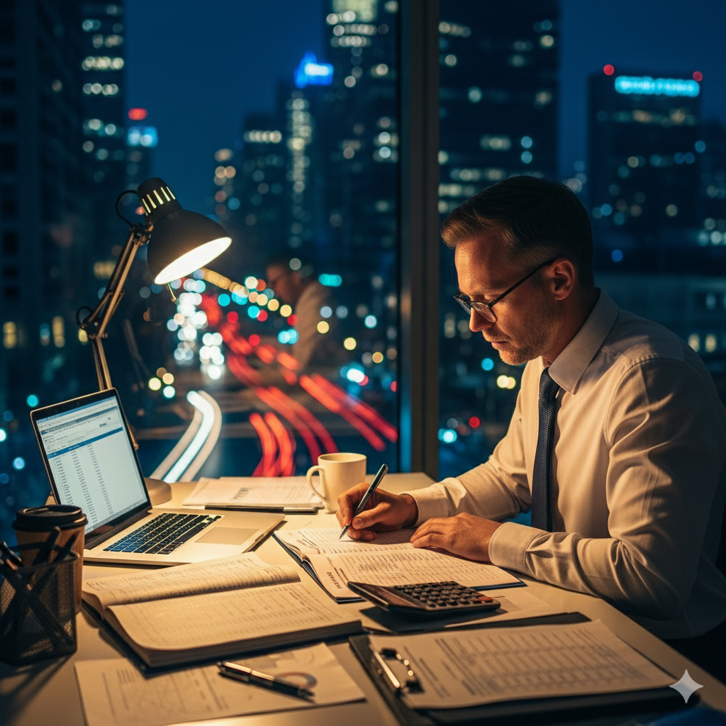 Advisor reviewing capital gains planning with a director