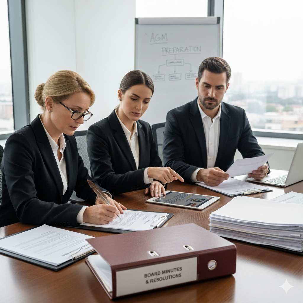 Company secretarial documents ready for filing