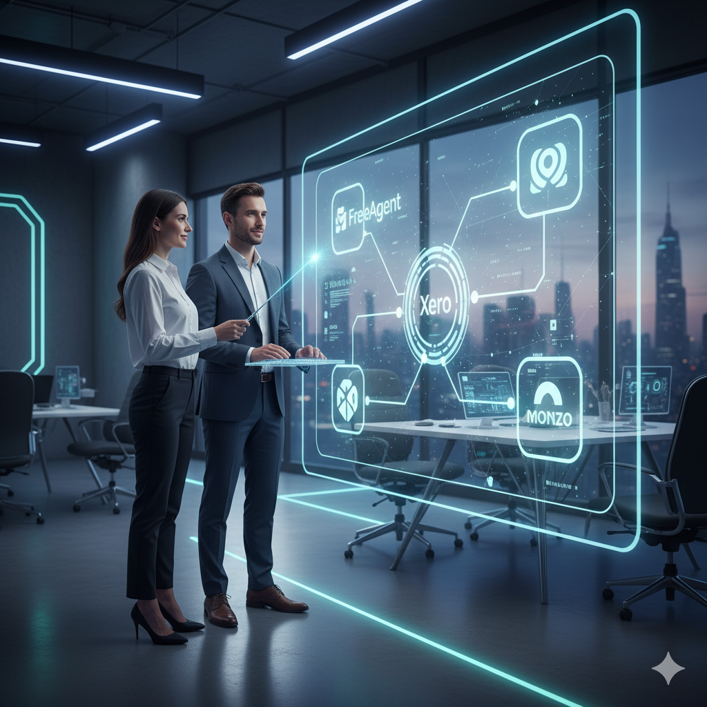 Cloud accounting integrations dashboard on screen