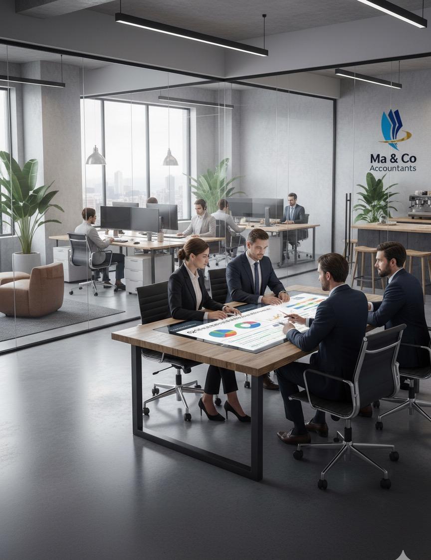 Accountants collaborating in a modern office