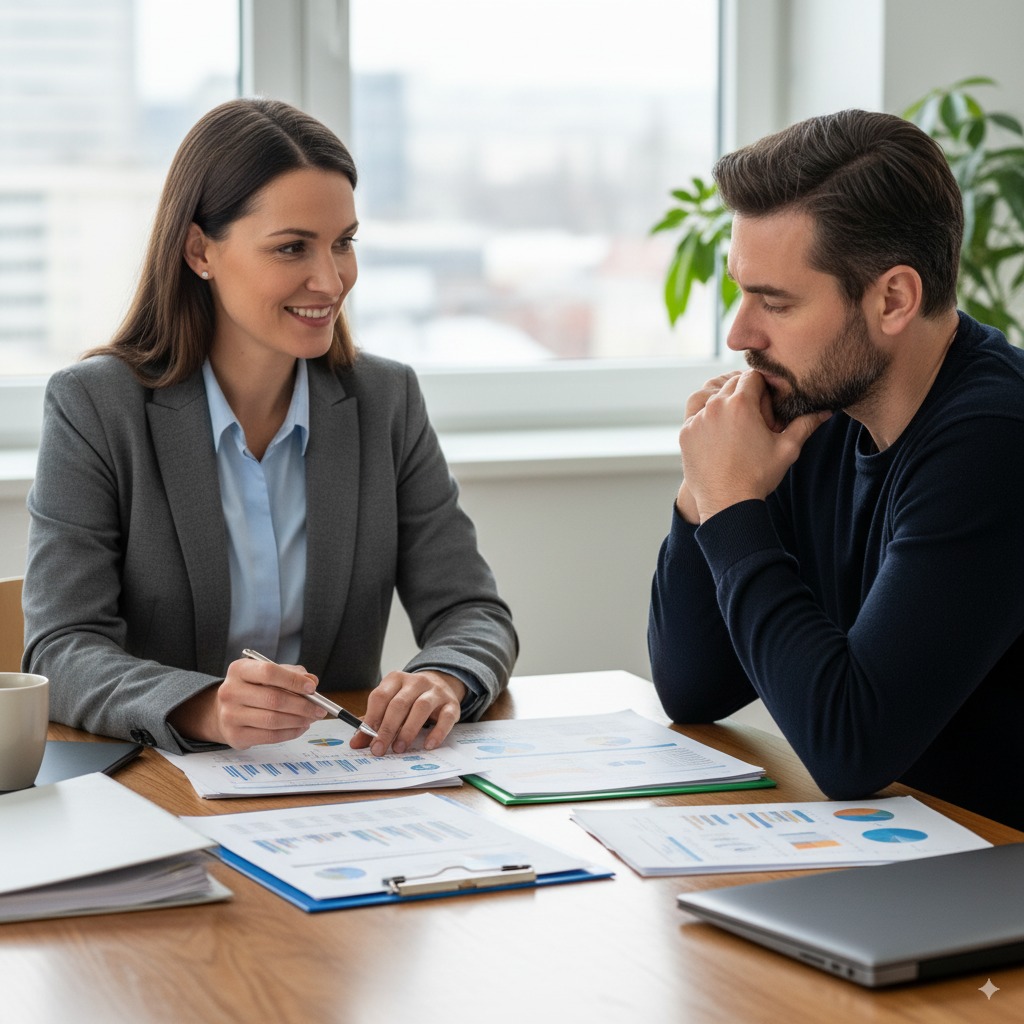 Personal tax adviser supporting a client
